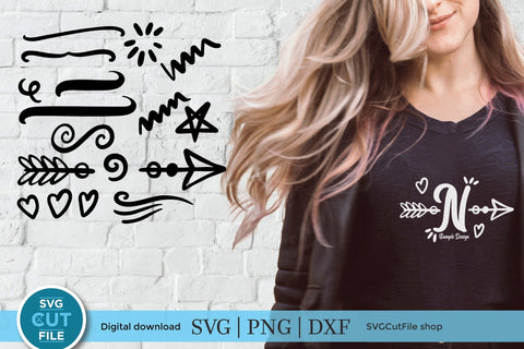 Swoosh svg, Flourish svg, swashes svg, swirl svg, squiggle svg, swirly flourishes svg, squiggly doodles svg, Scroll SVG, hand drawn dxf png SVG SVG Cut File 