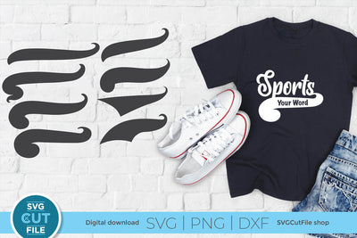 Swoosh SVG Text Tail Word Endings and Underline Designs SVG SVG Cut File 