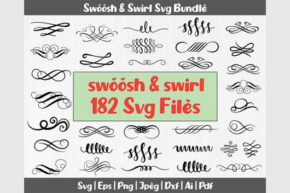 Swoosh & Swirls Svg Bundle SVG DIYCUTTINGFILES 