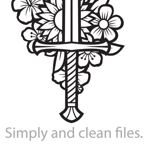 Sword and flowers SVG TribaliumArtSF 