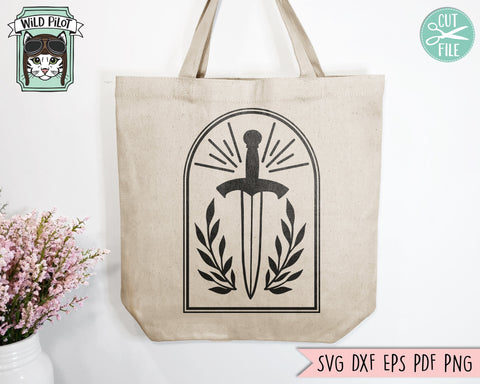 Sword SVG, Leaves Sword SVG file, Mystical SVG, Knife Clipart, Tattoo Svg file, Weapon svg, Dagger svg, Sword Vector, Goth svg, Gothic svg SVG Wild Pilot 