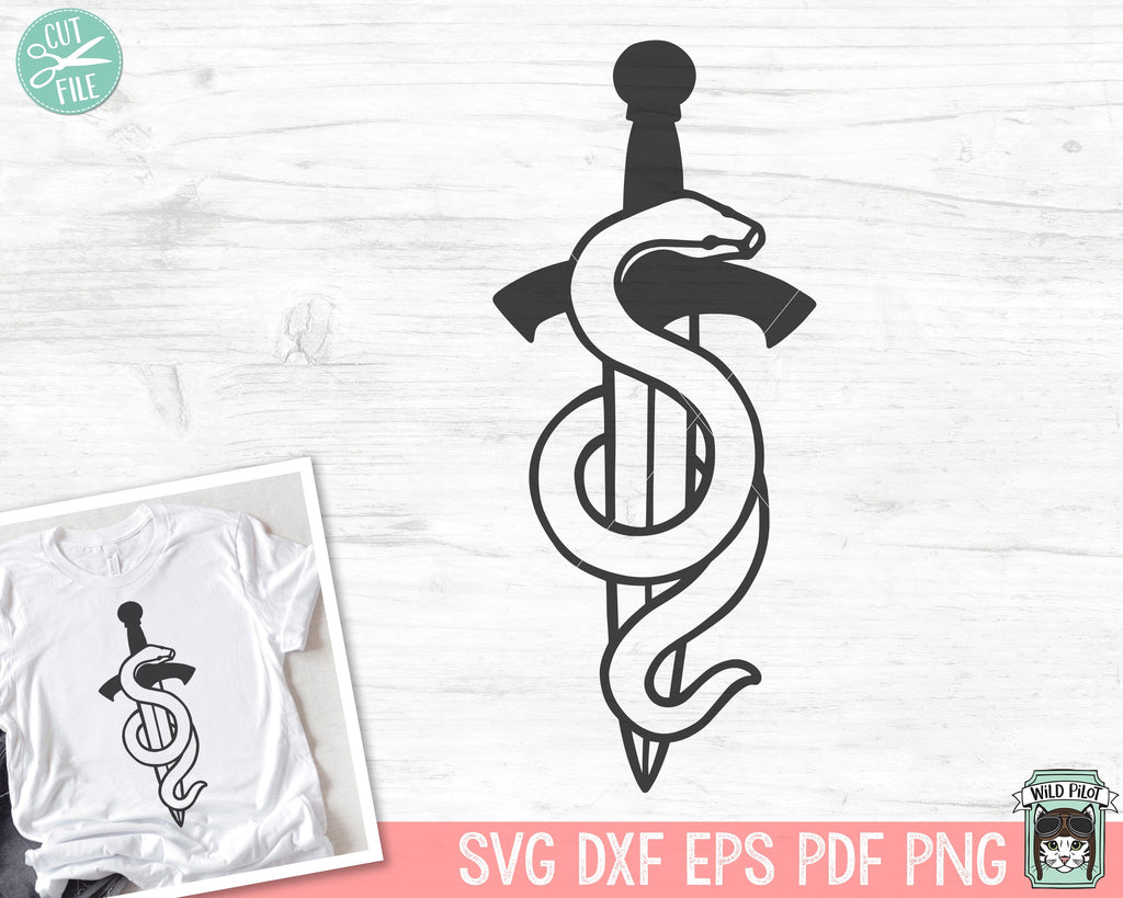 Sword SVG, Snake SVG, Snake Cut File, Sword png, Tattoo svg, Animal svg ...