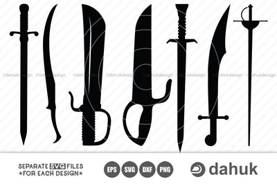 Sword svg,Sword cut file,Sword clipart,sword svg,dagger silhouette,sword cricut cut files,Sword,svg,eps,dxf,png,printable vector files SVG dahukdesign 