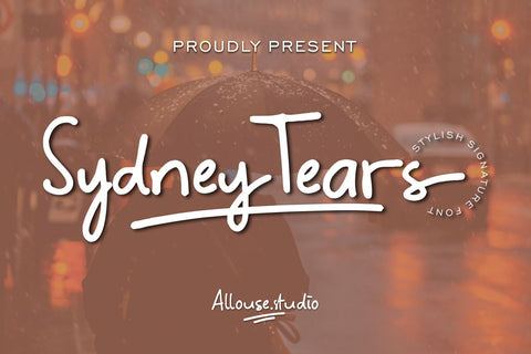 Sydney Tears - Stylish Signature Font Font Allouse.Studio 