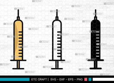 Syringe Icons Color, Syringe Svg, Vaccination Svg, Syringes, Hypodermic Syringe, Syringe Bundle, Icon Bundle, Svg Cut File, Dxf, Eps, Png, SVG ETC Craft 