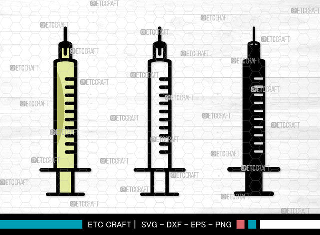 Syringe Icons Color, Syringe Svg, Vaccination Svg, Syringes, Hypodermic Syringe, Syringe Bundle, Icon Bundle, Svg Cut File, Dxf, Eps, Png, SVG ETC Craft 