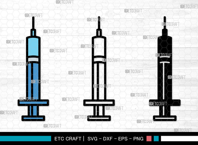 Syringe Icons Color, Syringe Svg, Vaccination Svg, Syringes, Hypodermic Syringe, Syringe Bundle, Icon Bundle, Svg Cut File, Dxf, Eps, Png, SVG ETC Craft 