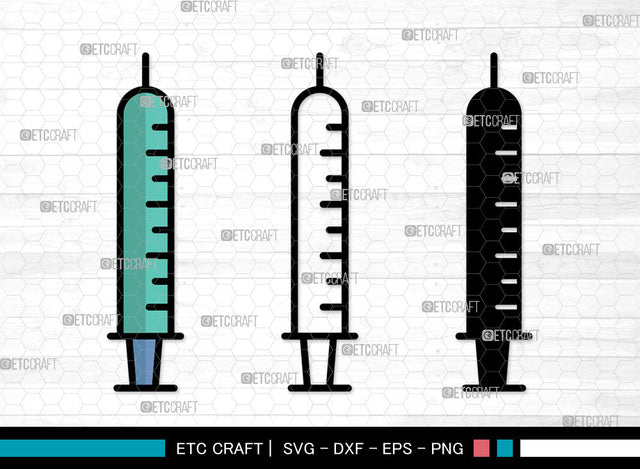 Syringe Icons Color, Syringe Svg, Vaccination Svg, Syringes, Hypodermic Syringe, Syringe Bundle, Icon Bundle, Svg Cut File, Dxf, Eps, Png, SVG ETC Craft 