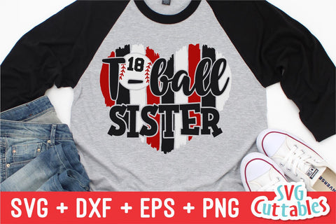 T-ball Sister svg - T-ball Sister Cut File svg - dxf - eps - png - Heart Paint Strokes - Silhouette - Cricut Cut File - Digital Download SVG Svg Cuttables 