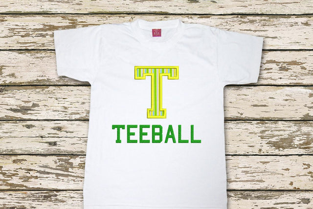 T for Teeball Applique Embroidery Embroidery/Applique Designed by Geeks 