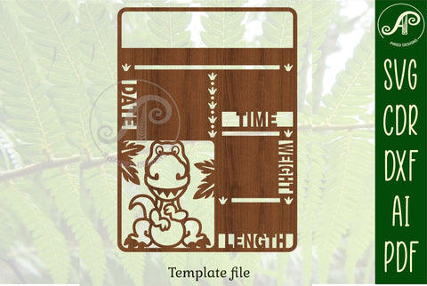T Rex Baby stats, Birth plaque, announcement sign SVG cut file SVG APInspireddesigns 