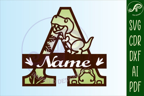 T Rex Capital Letter A SVG Cut File SVG APInspireddesigns 