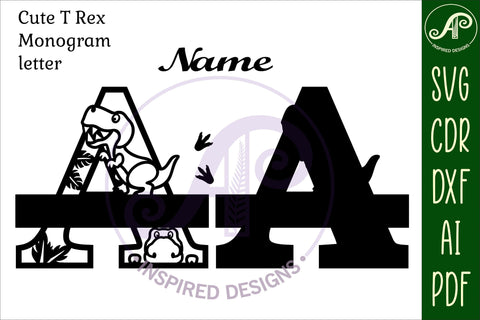 T Rex Capital Letter A SVG Cut File SVG APInspireddesigns 