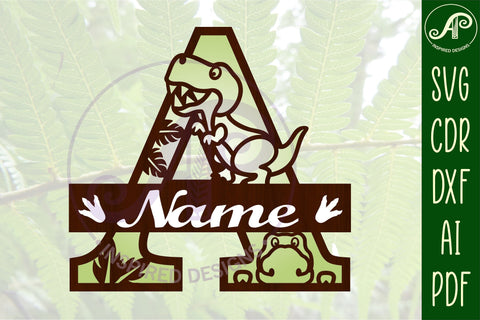 T Rex Capital Letter A SVG Cut File SVG APInspireddesigns 