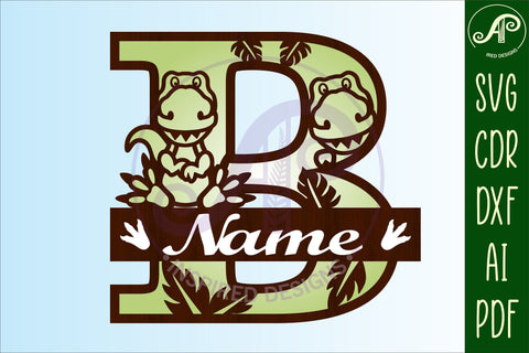 T Rex Capital Letter B SVG Cut File SVG APInspireddesigns 