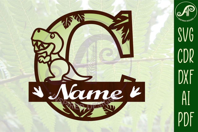 T Rex Capital Letter C SVG Cut File SVG APInspireddesigns 