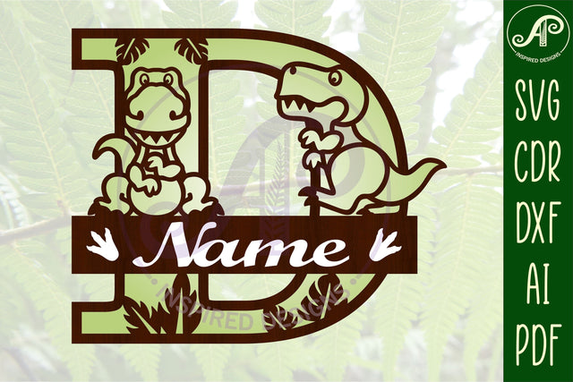 T Rex Capital Letter D SVG Cut File SVG APInspireddesigns 