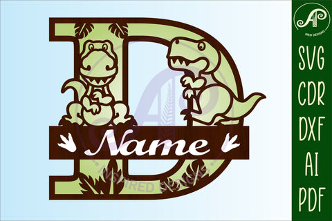 T Rex Capital Letter D SVG Cut File SVG APInspireddesigns 