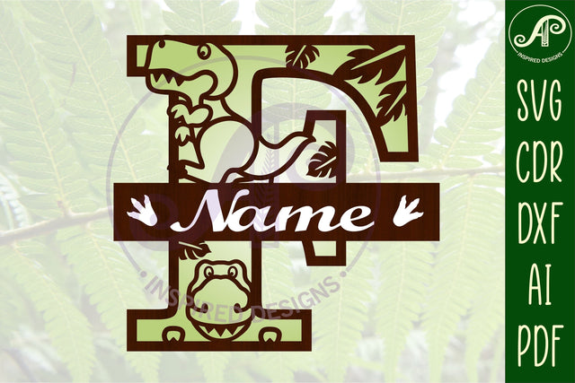 T Rex Capital Letter F SVG Cut File SVG APInspireddesigns 