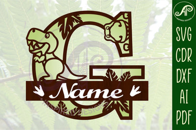 T Rex Capital Letter G SVG Cut File SVG APInspireddesigns 