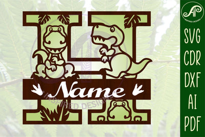 T Rex Capital Letter H SVG Cut File SVG APInspireddesigns 