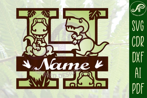 T Rex Capital Letter H SVG Cut File SVG APInspireddesigns 