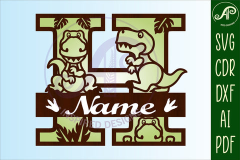T Rex Capital Letter H SVG Cut File SVG APInspireddesigns 