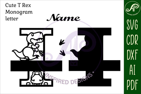 T Rex Capital Letter I SVG Cut File SVG APInspireddesigns 