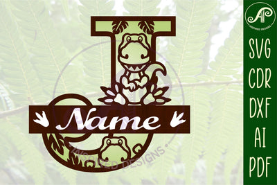 T Rex Capital Letter J SVG Cut File SVG APInspireddesigns 