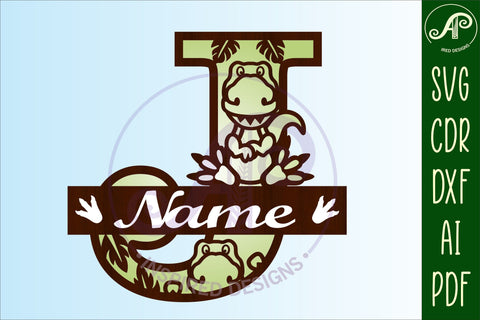 T Rex Capital Letter J SVG Cut File SVG APInspireddesigns 