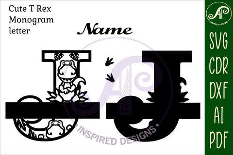 T Rex Capital Letter J SVG Cut File SVG APInspireddesigns 