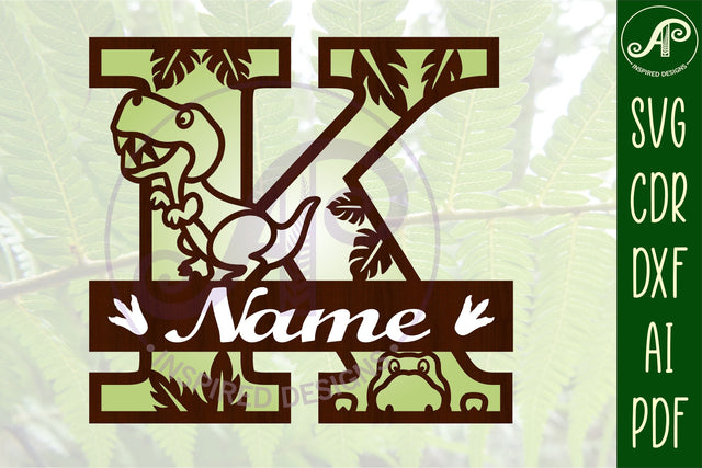 T Rex Capital Letter K SVG Cut File SVG APInspireddesigns 