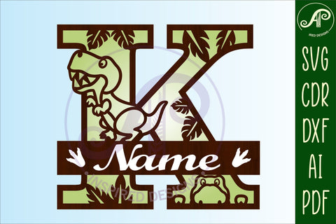 T Rex Capital Letter K SVG Cut File SVG APInspireddesigns 