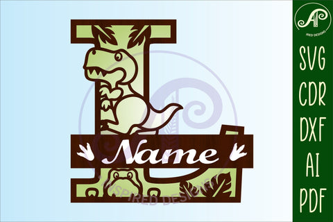 T Rex Capital Letter L SVG Cut File SVG APInspireddesigns 