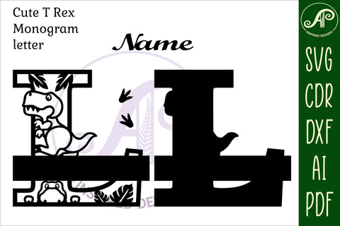 T Rex Capital Letter L SVG Cut File SVG APInspireddesigns 