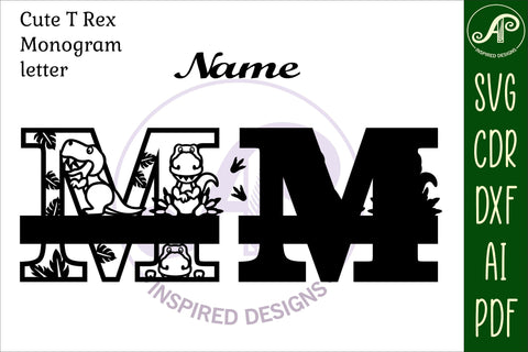 T Rex Capital Letter M SVG Cut File SVG APInspireddesigns 