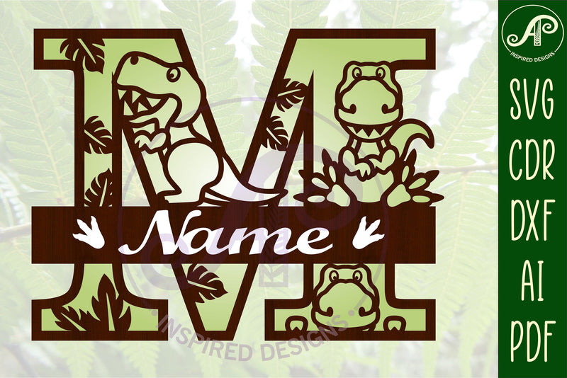 T Rex Capital Letter M SVG Cut File SVG APInspireddesigns 
