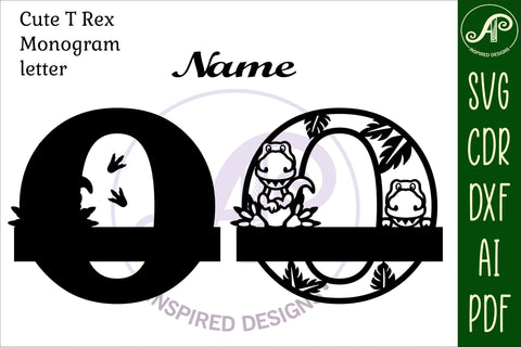 T Rex Capital Letter O SVG Cut File SVG APInspireddesigns 