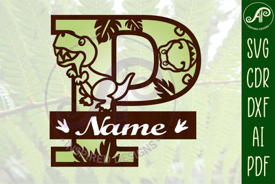 T Rex Capital Letter P SVG Cut File SVG APInspireddesigns 