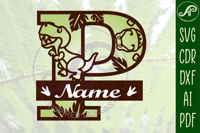 T Rex Capital Letter P SVG Cut File SVG APInspireddesigns 