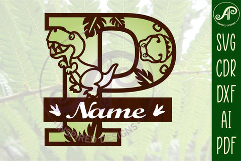 T Rex Capital Letter P SVG Cut File SVG APInspireddesigns 