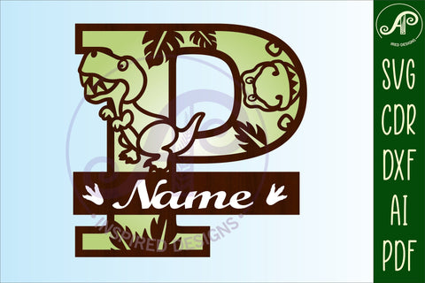 T Rex Capital Letter P SVG Cut File SVG APInspireddesigns 