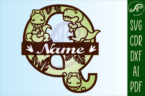 T Rex Capital Letter Q SVG Cut File SVG APInspireddesigns 