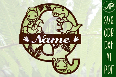 T Rex Capital Letter Q SVG Cut File SVG APInspireddesigns 