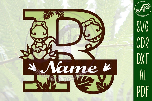 T Rex Capital Letter R SVG Cut File SVG APInspireddesigns 