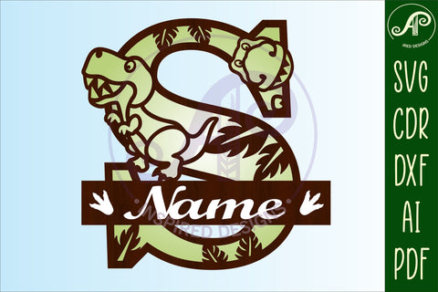 T Rex Capital Letter S SVG Cut File SVG APInspireddesigns 