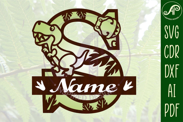 T Rex Capital Letter S SVG Cut File SVG APInspireddesigns 