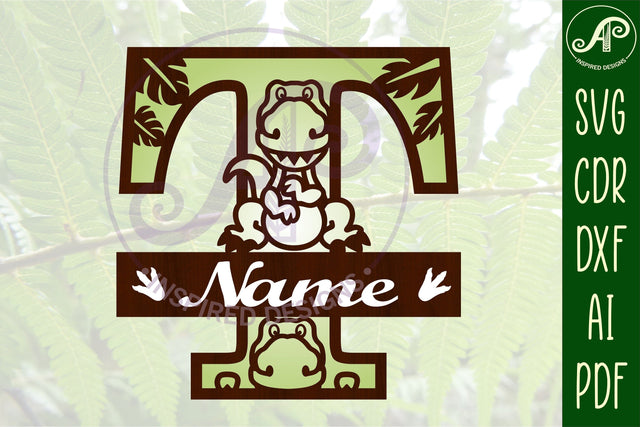 T Rex Capital Letter T SVG Cut File SVG APInspireddesigns 