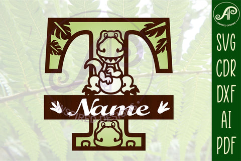 T Rex Capital Letter T SVG Cut File SVG APInspireddesigns 