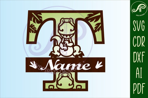 T Rex Capital Letter T SVG Cut File SVG APInspireddesigns 